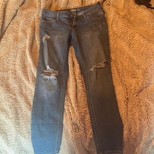 Old navy rockstar jeans, cut in knees and upper thigh